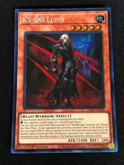 Yugioh K9-00 Lupis JUSH-EN034 1st Collectors (NM) - Image 1