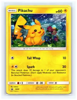 💥 Pokemon Pikachu TCG SM86 Cosmo Holo Black Star General Mills Promo Card Rare - Image 1