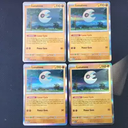 4x Lunatone Rare 074/132 Holo Mega Evolution Pokemon NM Card Playset MEG EN X4 - Image 1