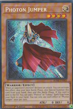 YUGIOH HOLO CARD 1 X PHOTON JUMPER BLMR EN043 1ST EDITION - Image 1