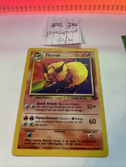 1999 Pokemon TCG Flareon Base Set 19/64 Jungle Rare Non-Holo Card - Image 1