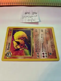 1999 Pokemon TCG Flareon Base Set 19/64 Jungle Rare Non-Holo Card - Image 3