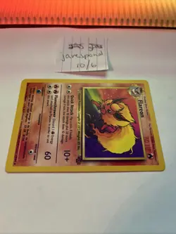1999 Pokemon TCG Flareon Base Set 19/64 Jungle Rare Non-Holo Card - Image 4