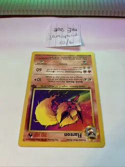 1999 Pokemon TCG Flareon Base Set 19/64 Jungle Rare Non-Holo Card - Image 5