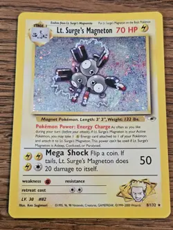 Pokemon Lt. Surge’s Magneton 8/132 Gym Heroes Holo Rare Pokemon LP Vintage Card - Image 1