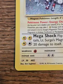 Pokemon Lt. Surge’s Magneton 8/132 Gym Heroes Holo Rare Pokemon LP Vintage Card - Image 5