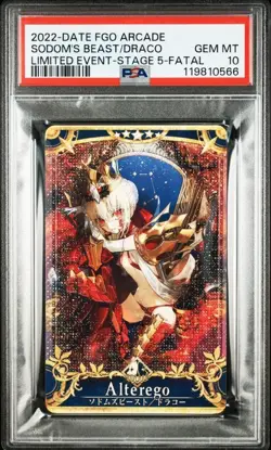 PSA 10 Fate Grand Order Arcade Alter Ego Beast of Sodom Draco Fatal Card - Image 1