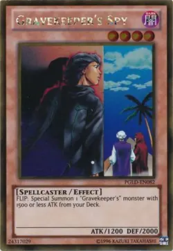 Yu-Gi-Oh Card - PGLD-EN082 - GRAVEKEEPER'S SPY (gold secret rare holo) - NM/M - Image 1