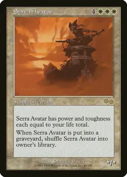MTG Serra Avatar Urza's Saga R 45/350 (HEAVY PLAYED) - Image 1