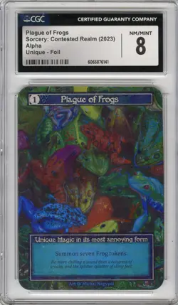 Sorcery: Contested Realm (Alpha), Plague of Frogs (foil), CGC 8 - Image 1