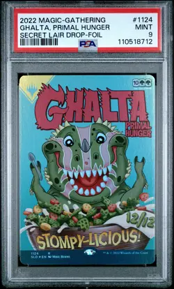 2022 MTG SECRET LAIR DROP FOIL #1124 GHALTA, PRIMAL HUNGER PSA 9 - Image 1