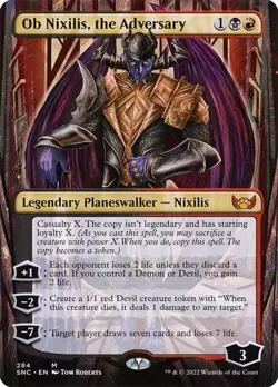 Ob Nixilis, the Adversary - Extended Art Streets of New Capenna LP MTG - Image 1