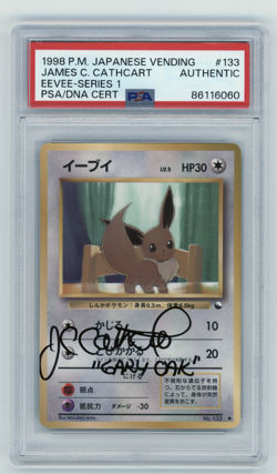 PSA Signed James Carter Cathcart Pokemon No. 133 Eevee Vending Series Glossy JPN - Image 1