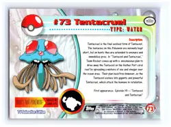 💥 Tentacruel 1999 Topps Pokemon TV Non Holo Animation Series Black Logo # 73 - Image 2