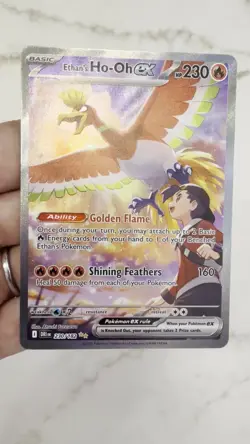 ETHAN'S HO-OH EX 2025 POKEMON DESTINED RIVALS #230/182 SPECIAL ILLUSTRATION RARE - Image 2