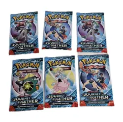 Pokemon TCG Sealed Booster pack art set lot Journey Together 6 Packs - Image 1