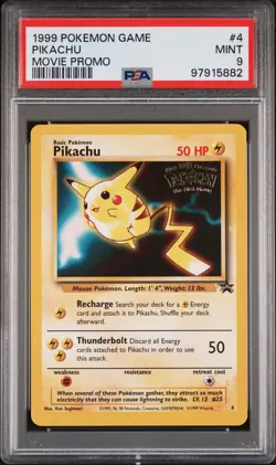 1999 POKEMON GAME MOVIE PROMO #4 PIKACHU PSA 9 - Image 1