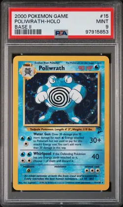 2000 POKEMON BASE SET 2 #15 POLIWRATH-HOLO PSA 9 - Image 1