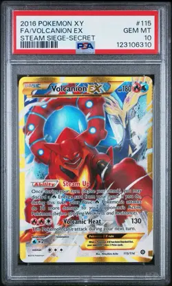 Volcanion EX - 115/114 PSA 10 Steam Siege Secret Rare Pokemon - GEM MT - Image 1