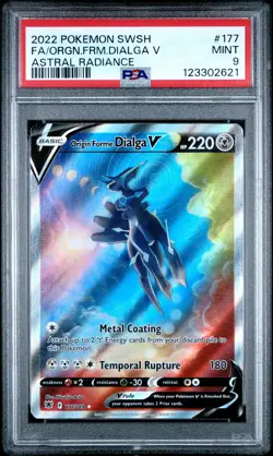 2022 POKEMON SWORD & SHIELD ASTRAL RADIANCE FULL ART/ORIGIN FORME DIALGA V PSA 9 - Image 1