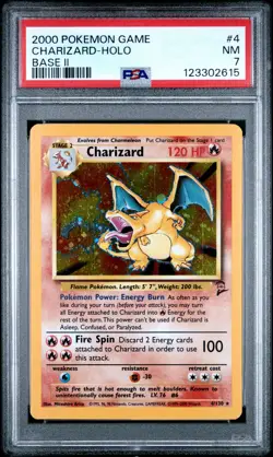 2000 POKEMON BASE SET 2 #4 CHARIZARD-HOLO PSA 7 - Image 1