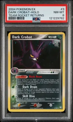 2004 POKEMON EX TEAM ROCKET RETURNS #3 DARK CROBAT-HOLO PSA 8 - Image 1