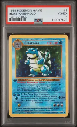1999 POKEMON BASE SET 1ST EDITION #2 BLASTOISE-HOLO PSA 4 - Image 1