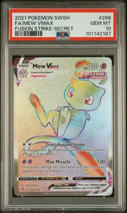 PSA 10 Mew VMAX #268 Full Art Secret 2021 Pokemon SwSh Fusion Strike GEM MINT - Image 1