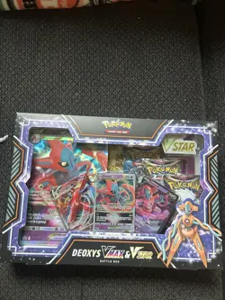 Deoxys VMAX and VStar Battle Box Pokemon TCG Including 4 Booster Packs - Image 1