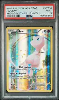 2016 POKEMON XY BLACK STAR PROMO MYTHICAL POKEMON COLL #XY110 FULL ART/MEW PSA 9 - Image 1