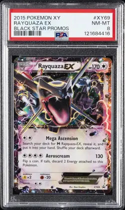 2015 POKEMON XY BLACK STAR PROMOS #XY69 RAYQUAZA EX PSA 8 - Image 1