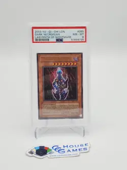 Dark Necrofear PSA 8 LON-065 YuGiOh Labyrinth of Nightmare 2003 Unltd *CCGHouse* - Image 1