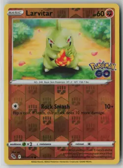 Larvitar 037/078 Pokemon GO TCG Reverse Holo Rare Card 2022 (Near Mint) NM 1 - Image 1