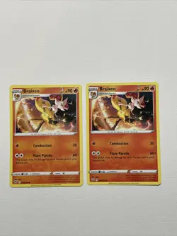 2x Pokemon Braixen 26/195 Silver Tempest Pokemon Card FREE SHIPPING - Image 1