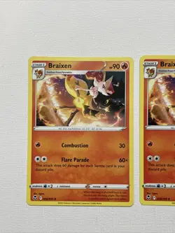 2x Pokemon Braixen 26/195 Silver Tempest Pokemon Card FREE SHIPPING - Image 2
