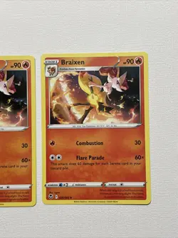2x Pokemon Braixen 26/195 Silver Tempest Pokemon Card FREE SHIPPING - Image 3