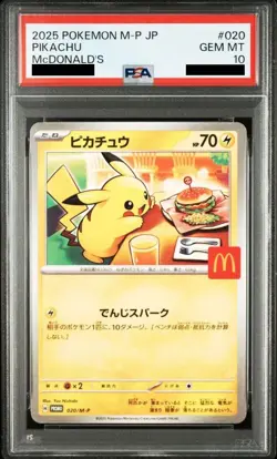 PSA 10 Pikachu 2025 McDonald's Promo 020/M-P Japanese Pokemon Card Set of 4 - Image 4