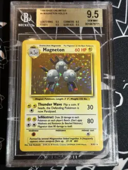 Magneton Holo Rare Pokemon 1999 Base Set 9/102 WOTC Card BGS 9.5 Gem Mint PSA - Image 1