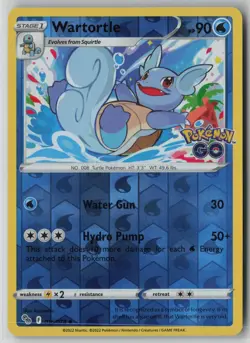 Wartortle 016/078 Pokemon GO TCG Reverse Holo Rare Card 2022 (Near Mint) NM 1 - Image 1