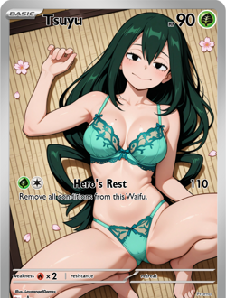 LoveangelGames-Season 2- Custom Card- Waifu Universe- Tsuyu Rest - Image 1
