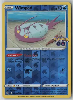 Wimpod 025/078 Pokemon GO TCG Reverse Holo Rare Card 2022 (Near Mint) NM 1 - Image 1