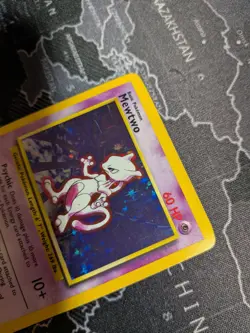 Pokemon TCG Base Set Mewtwo Holo Card 10/102 Vintage Rare MP/HP Unlimited 1999 - Image 3