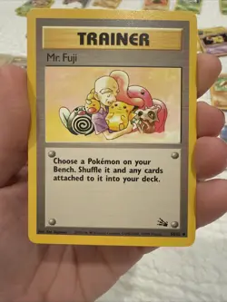 Pokemon TCG Mr. Fuji 58/62 Fossil Trainer Card Base Set Original Card 1999 - Image 1