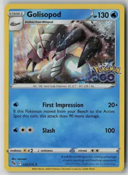 Golisopod 026/078 Pokemon GO TCG Holo Rare Card 2022 (Near Mint) NM 3 - Image 1