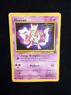 Pokemon Mewtwo TCG Black Star Promos 3 Regular Promo Card Is Bent As Seen In Pic - Image 1