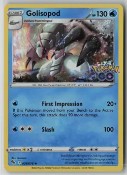 Golisopod 026/078 Pokemon GO TCG Holo Rare Card 2022 (Near Mint) NM 2 - Image 1