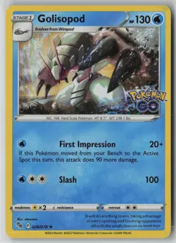 Golisopod 026/078 Pokemon GO TCG Holo Rare Card 2022 (Near Mint) NM 1 - Image 1