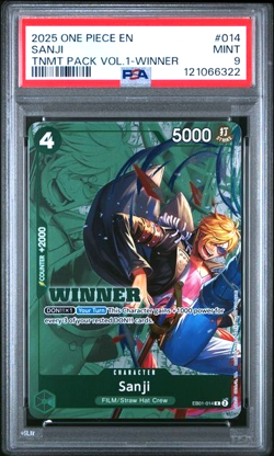 2025 One Piece Sanji WINNER Card TNMT Pack Vol.1 PSA 9 MINT - Image 1