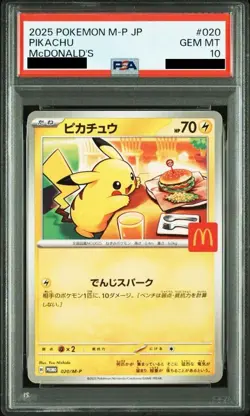 PSA10 Pokemon Card Pikachu 020/M-P McDonald's Happy Set Promo 2025 Japanese - Image 1