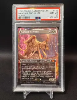 PSA 10 - Gandalf The White - Borderless Scene - MTG Lord Of The Rings LTR - Image 1
